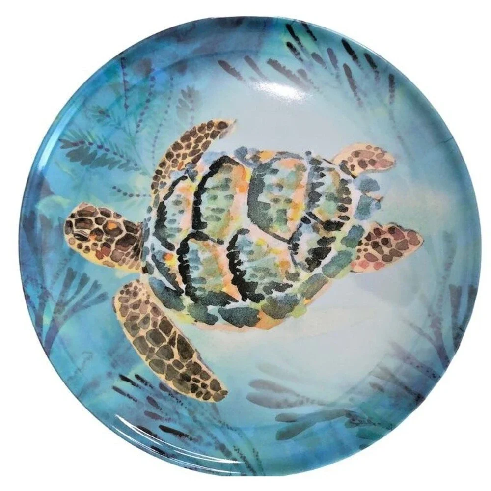 Sea Turtle Melamine Dinner Plates Dishes 11